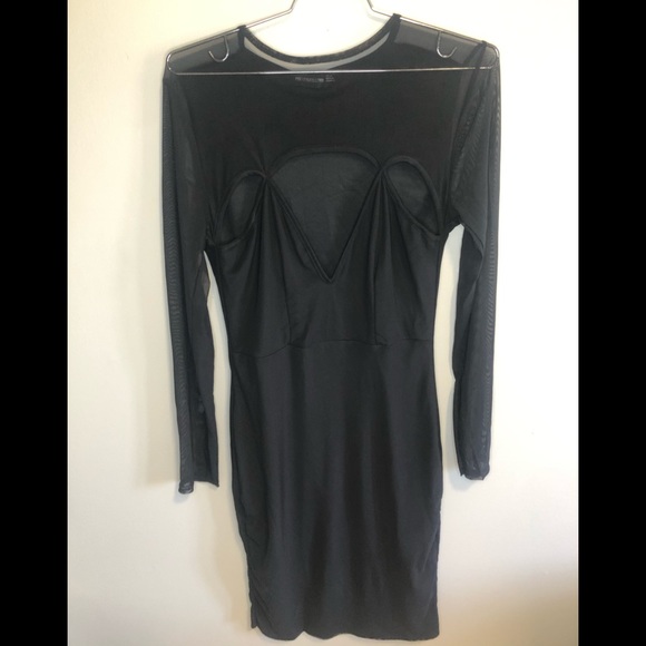 PrettyLittleThing Long Sleeve Mesh Dress #119 - Picture 2 of 10